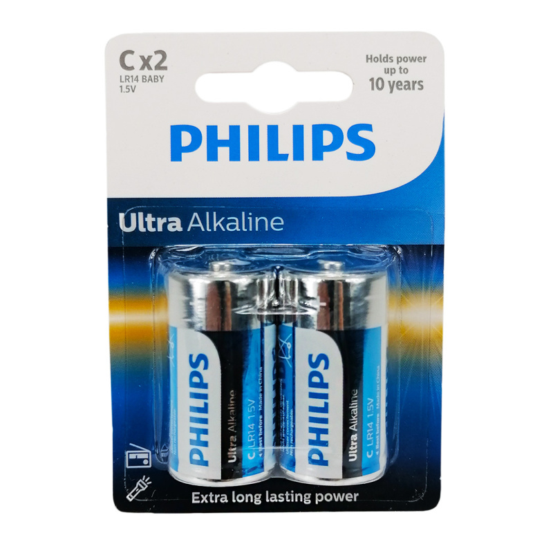 Батарейка LR14/ C (в упак. 2 шт) Ultra Alkaline Blister Philips