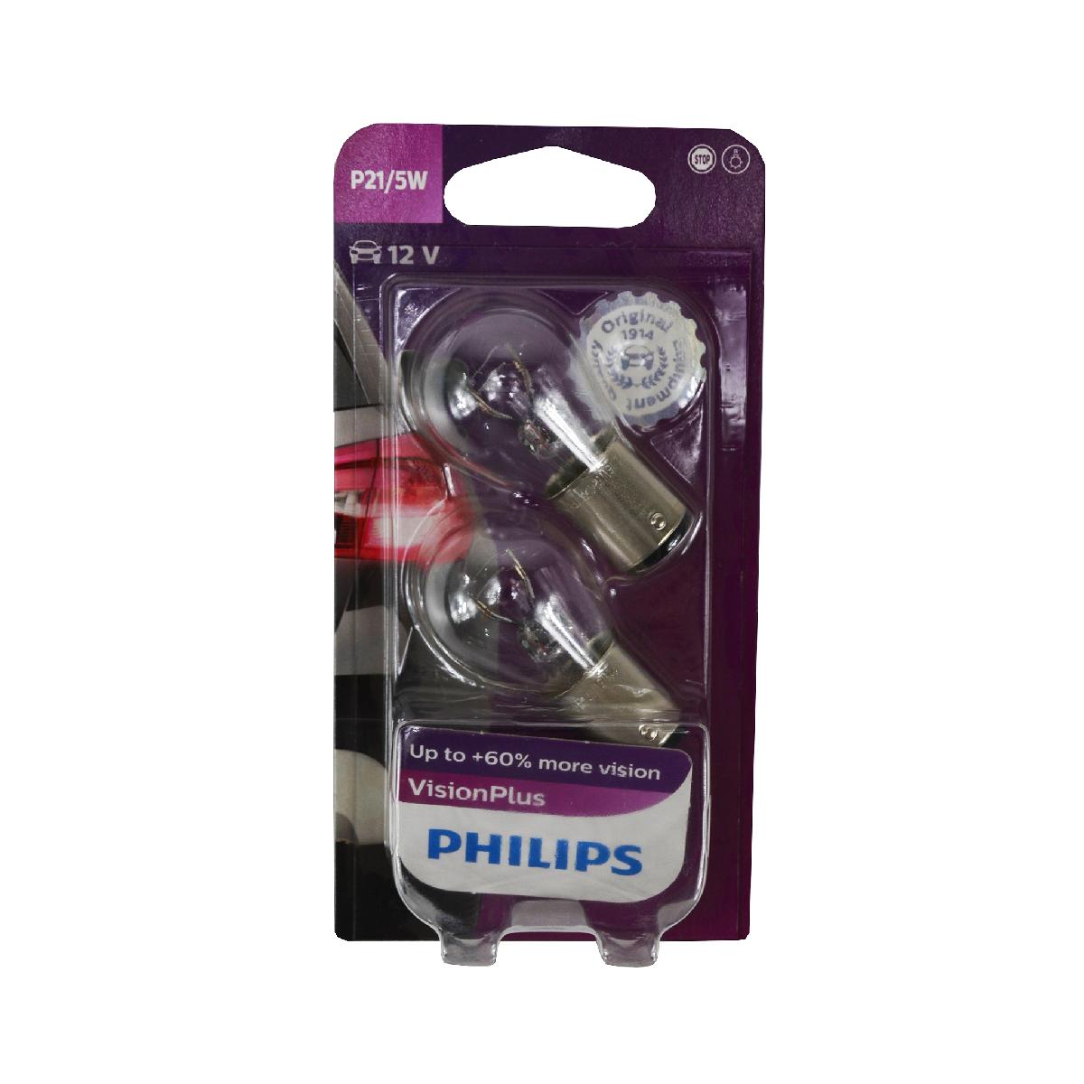 Лампа двоконтактна P21/5W 12V (компл. 2 шт) Vision Plus Philips