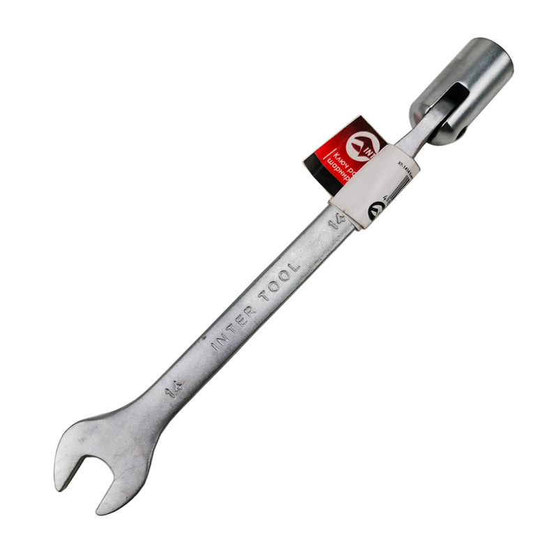 Ключ рожково-накидний шарнірний 14 мм Intertool