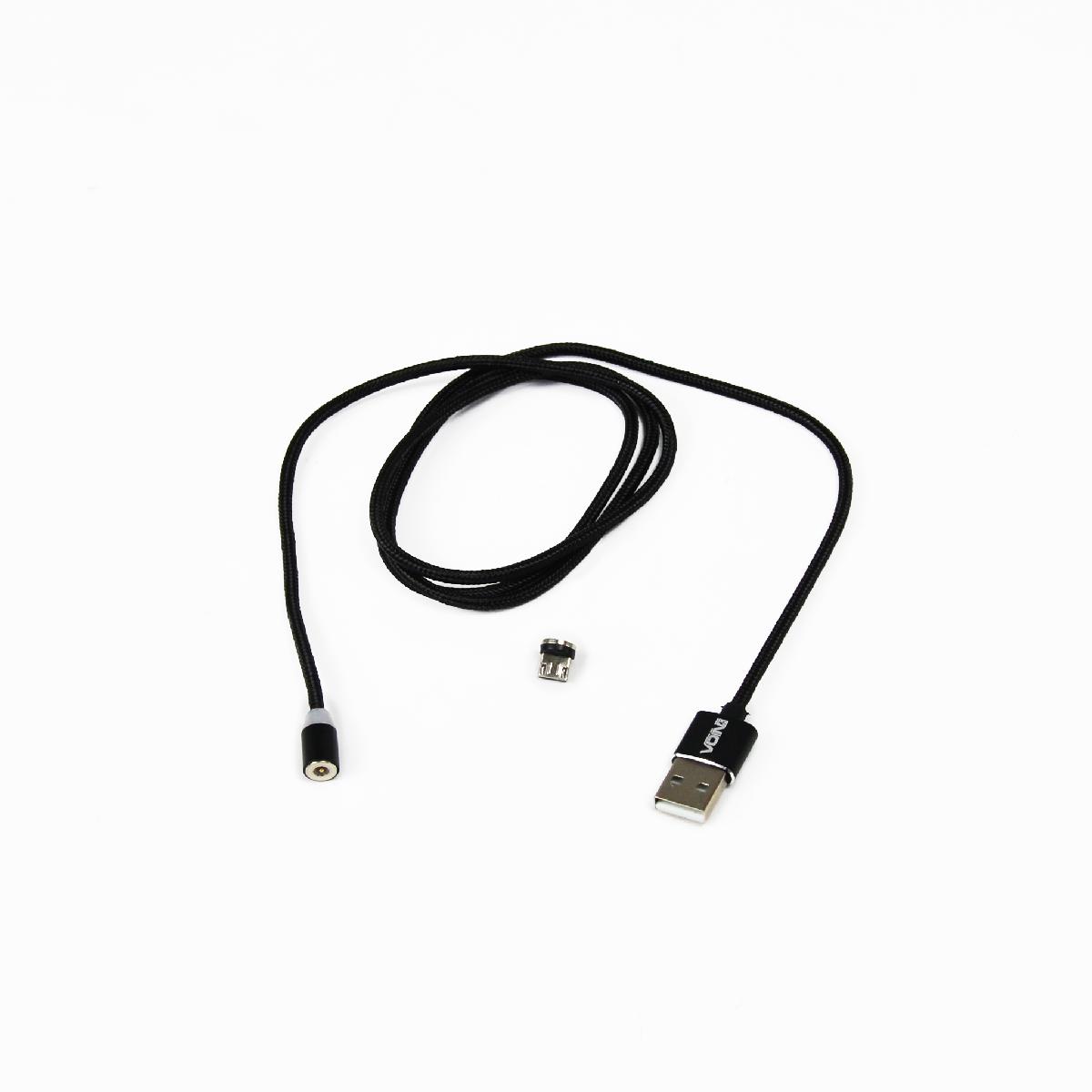 Кабель магнітний USB - Micro USB 2,4 Black 1м (тільки зарядка) Voin