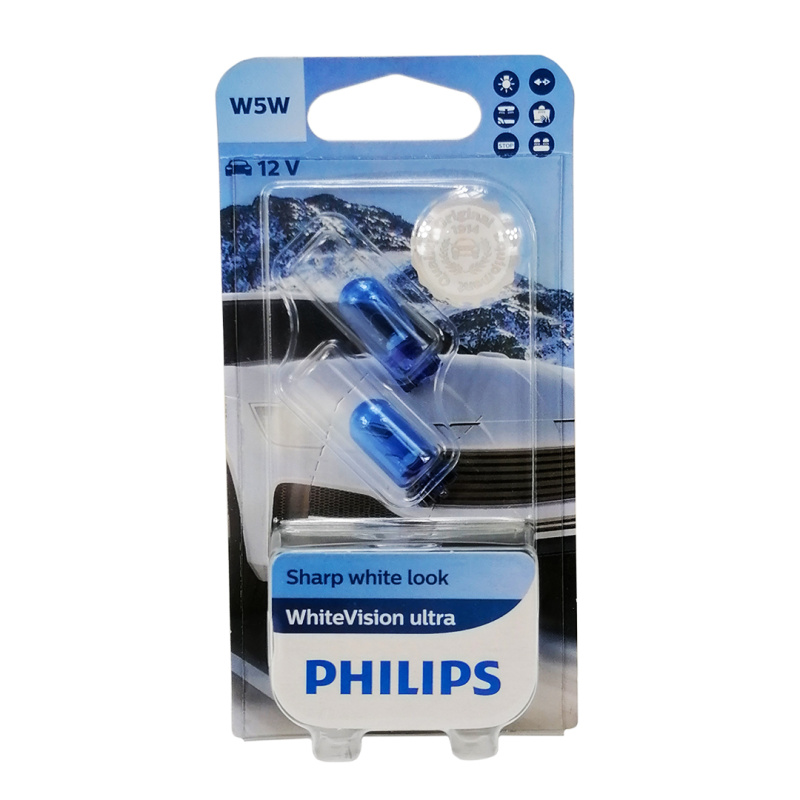 Лампа б/ц W5W 12V (компл. 2 шт) Blue Vision Philips