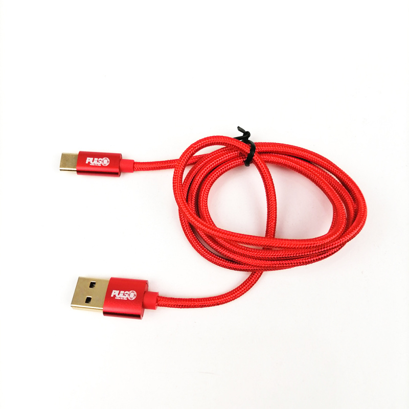 Кабель USB - Type C 5А Red 1м (супер швидка зарядка/передача даних) Pulso