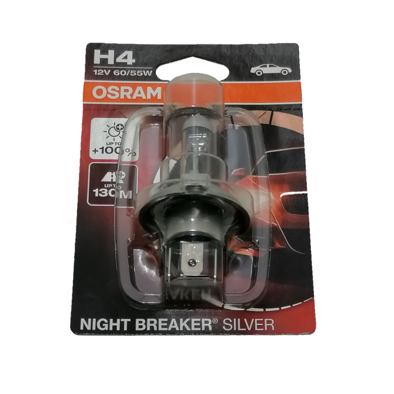 Лампа Н4 12V Р43 60/55W +100 NIGHT BREAKER SILVER Osram