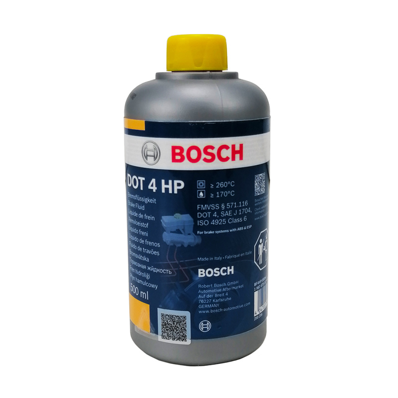 Тормозна рідина 500 мл ДОТ-4 HP (рекомендується для автомобілів з AБС) Bosch