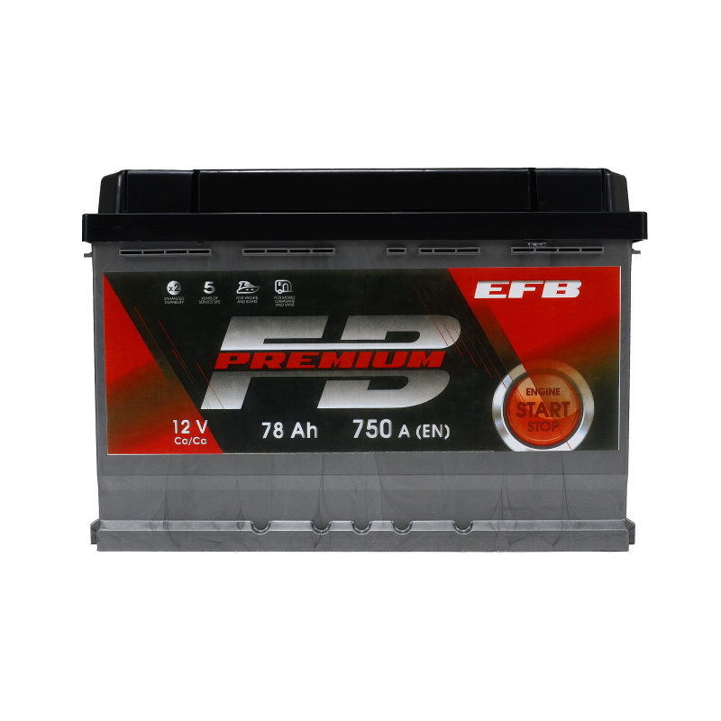 Акумулятор 78 А/год євро 750 А EFB Premium Fireball