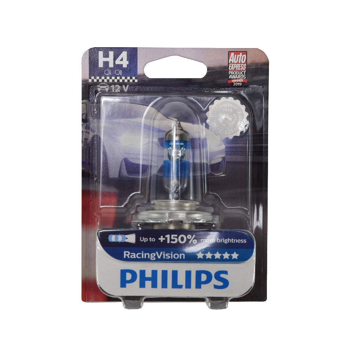 Лампа Н4 12V Р43 60/55W +150 Racing Vision Philips