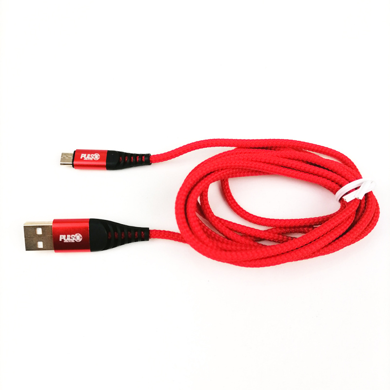 Кабель USB - Micro USB 3А Red 2м (швидка зарядка/передача даних) Pulso