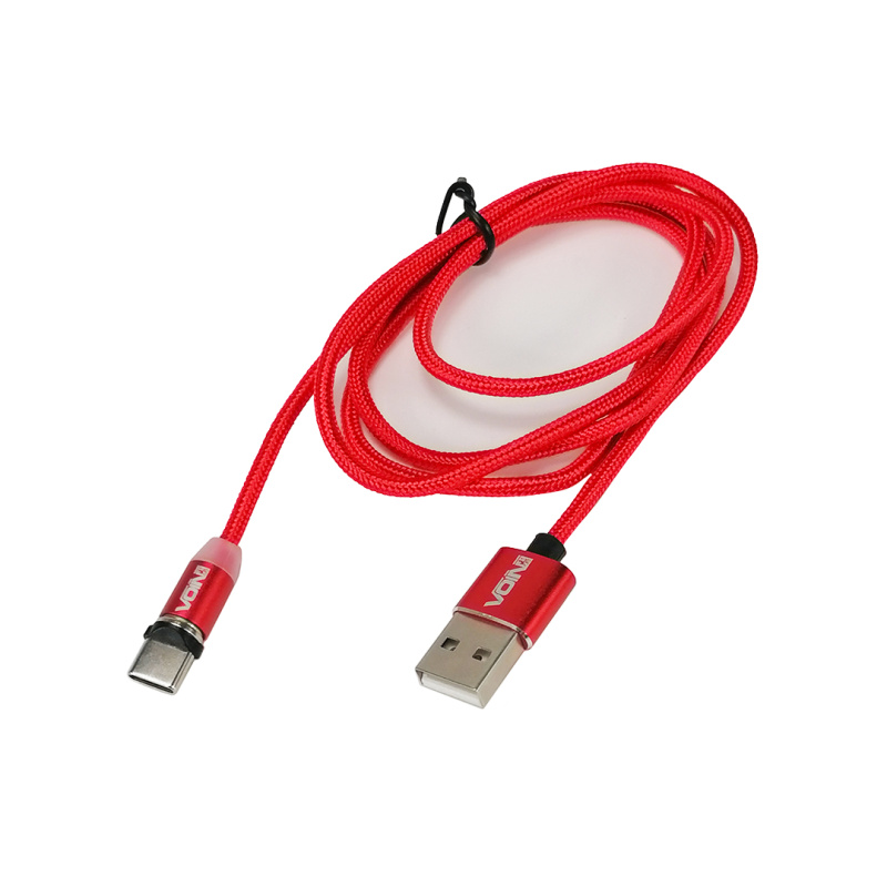 Кабель магнітний USB - Type C 2,4А Red 1м (тільки заряджання) Voin