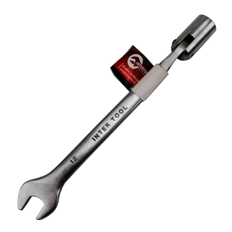 Ключ рожково-накидний шарнірний 12 мм Intertool