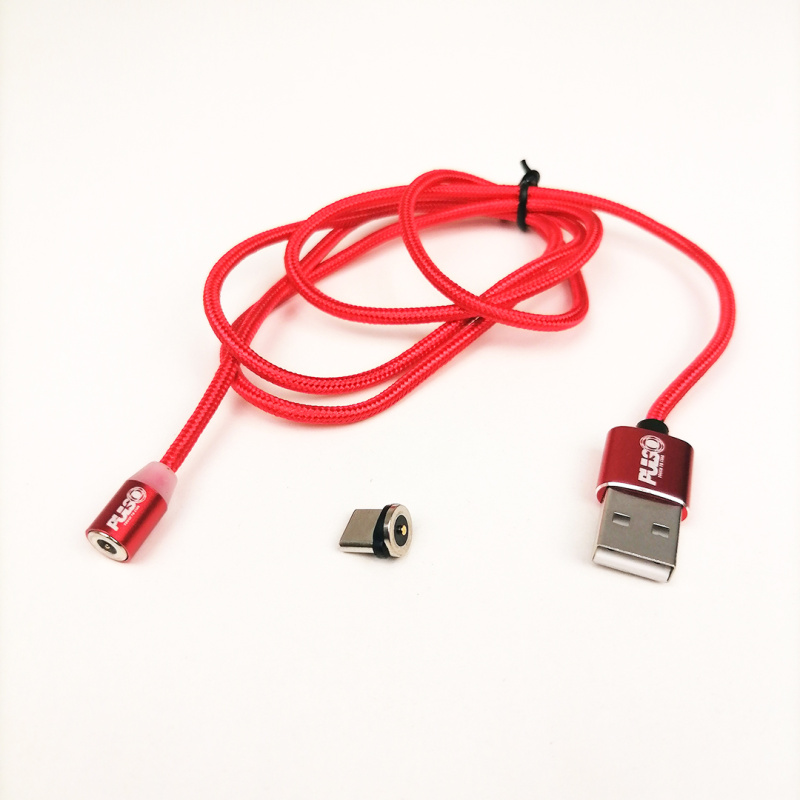 Кабель магнітний USB - Type C 2,4А Red 1м (тільки заряджання) Pulso