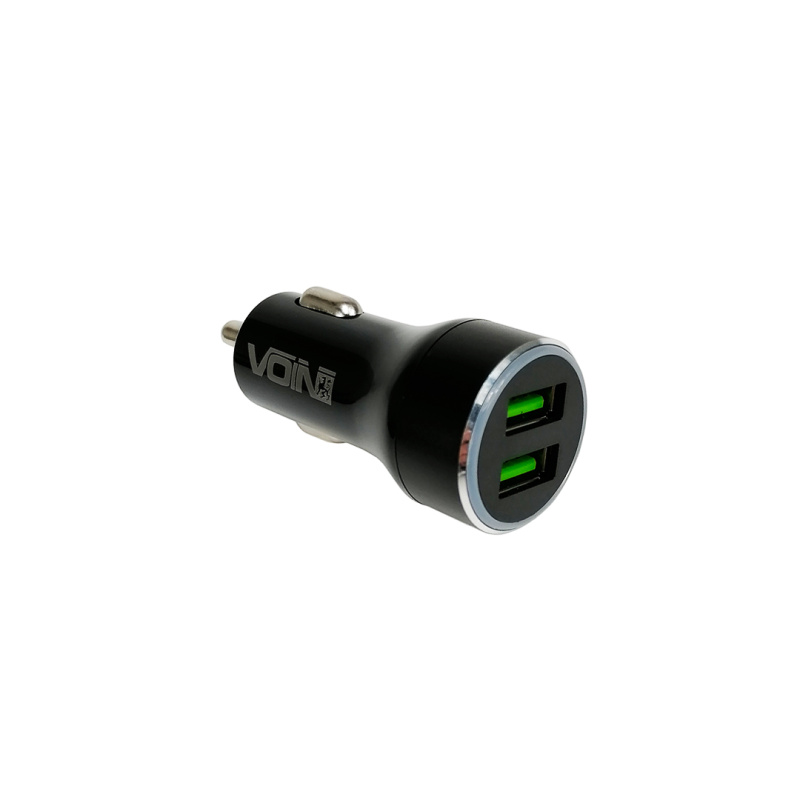 Автомобільний зарядний пристрій 2 USB 36W QC 3.0 12/24 V переднє розташування (блістер) Voin