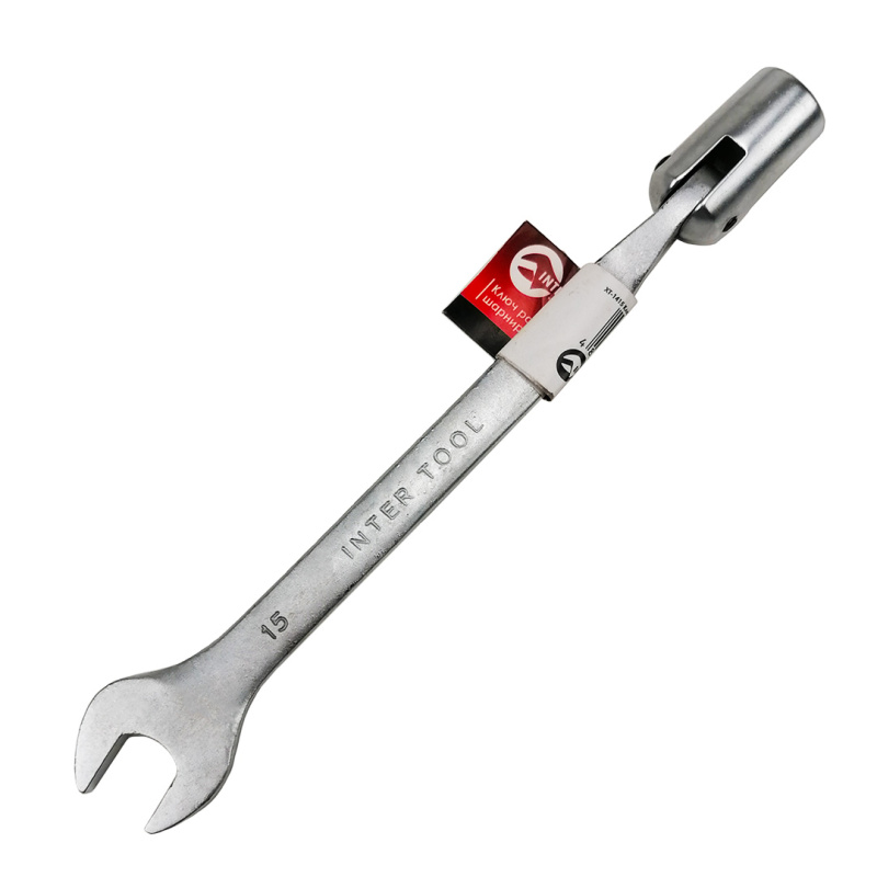 Ключ рожково-накидний шарнірний 15 мм Intertool